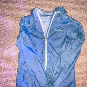Blue Columbia rain jacket
